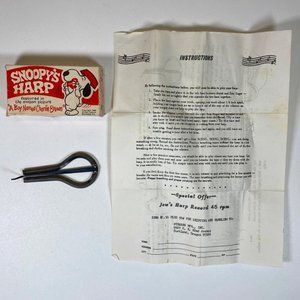 Snoopy 1969 Harp Instruction A Boy Named Charlie Brown Original Box Musical